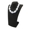 JHWZAIY White Beads Necklace, Costume Jewelry For Women Strand Necklaces, Acrylic African Beaded Necklace Chunky Statement, Halloween Necklaces (02 Necklace earrings set)
