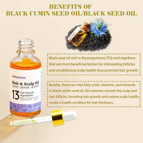 3Pack Hair Oil for Frizzy Hair, Scalp Oil for Hair Growth, 15% Castor Oil Rosemary Oil infused Lightweight Hair Oil for Damaged Hair Organic Black Seed Oil, Repair and Strengthen, Herbal Scent