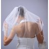 Bridal Veil Diamond (Off) White 1 Tier Shoulder Length Edge With Crystal Beads
