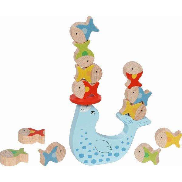goki Balancing Game Seal 13.6 x 11.5 x 2 cm, Wood, 13 Pieces, per Piece