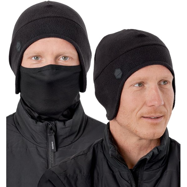 Tough Headwear Skull Cap with Mask Men, Winter Running Gear, Motorcycle Winter Gear, Helmet Liners, Ski Hat, Thermal Beanie