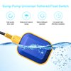 OELFFOW Sump Pump Universal Tethered Float Switch AC 15A 110~250V Piggyback Style Plug with 10 Feet Cord, Used in Sewage Pump, Water Tank, Septic Tank Pump, etc.