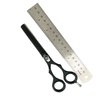 Premium Barber Scissors 6.5" 7.5" 8" Full Black Adjustable Screw Knob Screw-On Finger Rest Curved Finger Rest - German Steel Hair Salon and Barber Scissors (Black-Silver Acc Thinning Shears, 6.5")
