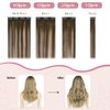 HUAYI Brown Ombre Clip in Hair Extensions Real Human Hair，Medium Brown Ombre to Caramel Blonde Balayage 120g 22 inch Highlights 100% Human Hair Full Head Silky Natural Straight Woman Beauty #4/27/4