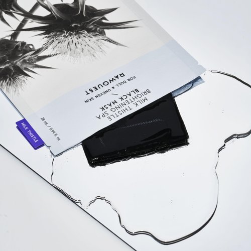 RAWQUEST- Milk Thistle Brightening Spa Black Mask (5ea) I for Sensitive & Dry skin I A silky soft Skin-fitting sheet mask Madecassoside Ultra-hydrating Hydracell-QS