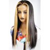 Human Hair Lace Wigs Brazilian Virgin Human Hair Wigs for Black Women 180% Density Natural Color (20 Inch/NEW, 4X4 highlight wig)