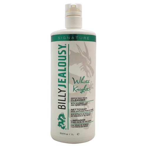 Billy Jealousy White Knight Gentle Daily Facial Cleanser with Non-Abrasive Exfoliators Ideal for All Skin Types, Men's Face Wash Formulated with Apple Amino Acids & Papaya Extract, 33.8 Fl Oz