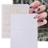 ROFIBUT Letters Nail Art Stickers English Alphabet Nail Decals 3D Self-Adhesive Metallic Gold Silver Nail Sticker Black Alphabet Nail Art Supplies for Women Girls DIY Nail Decoration Manicure 8 Sheets