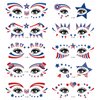 July 4th Decorations Face Tattoos Patriotic USA Flag Star Temporary Tattoos Facial Makeup Sticker for Women Kids Independence Day Red White and Blue Party Tattoos Sticker -10 Sheets
