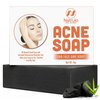 Natrulo Acne Soap Cleansing Bar for Face & Body – Black Activated Charcoal Soap with Bentonite Clay for Dry, Sensitive & Oily Skin – Black Acne Facial Cleanser for Pimples & Scars Made in USA