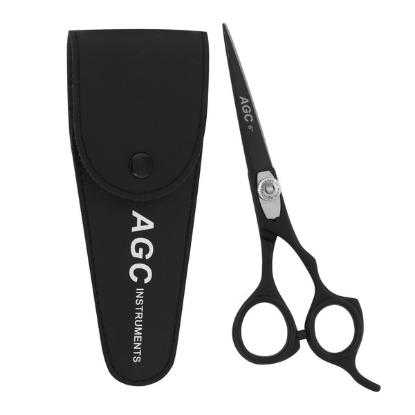 Generic Hair Scissors and Barber Scissors Professional- 5.5 Inches Finest Stainless Steel Hair Cutting Scissors with Smooth Serrated Edge Blades -Use for Salon & Personal Use (Black-5.5"")