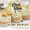 Teenyyou 24 Pcs Cheers and Beers Cupcake Toppers and Beer Cup Ornaments Set Glitter Beer Mug Cupcake Decorations for Baby Shower Birthday Beer Themed Party Supplies