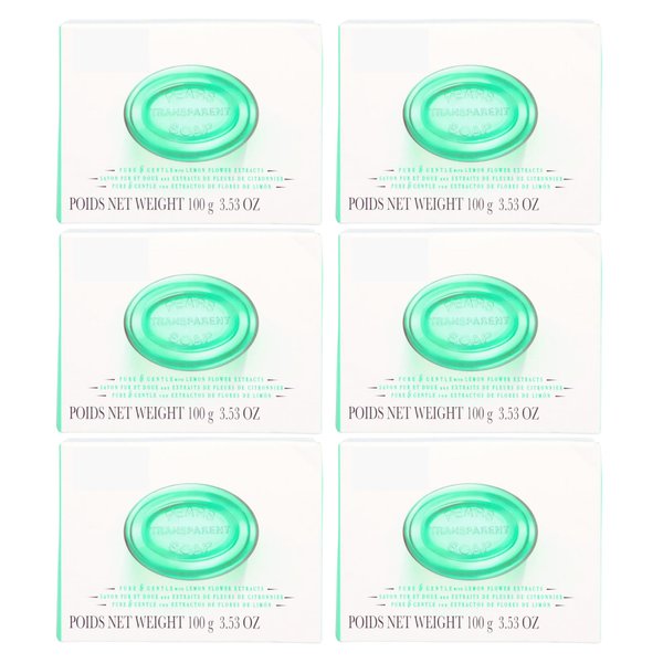 LSM Oil Clear Soaps with Lemon Flower Extract Soap Bar 3.53 oz for Men Women Bath Personal Skin Beauty Body Care Cleanser Valentines Day Gift Basket Supplies Bundle Set of 6 with Item Oggetto