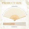 Yinkin 4 Pack Folding Fans Bamboo Handheld Folded Craft Japanese Chinese Line Dancing Fans for Weddings Bridal DIY Decoration Women Kids Gift Party Favors(Cream)