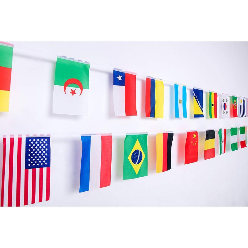 World Flags,International Flags,100 Countries Pennant Banner String ...