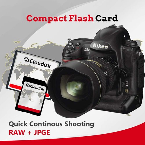 Cloudisk Compact Flash Card 64GB 533X CF 2.0 Card Performance for DSLR Camera, Vintage Digital Camera and Industry Equipment (64GB CompactFlash)