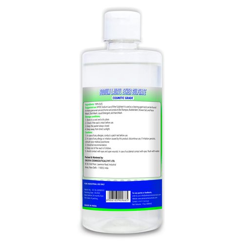 MYOC Sodium Lauryl Ether Sulphate (500ml) |Face, Hair, Hand Wash Products| Cleanser, Foaming Agent, Emulsifier, |Used in Shampoo, Soap, Detergent, Bubble Bath, Shower Gel