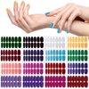 XEAOHESY 224 Pieces 16 Sheets Glitter Solid Color Nail Polish Strips Stickers for Women Colorful Gel Nail Strips Self-Adhesive Nail Stickers Full Nail Wraps for Nail Art with Nail File
