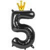 Number 5 Balloon 40 in, 5th Birthday Balloon,Five Year Old Balloon Decorations, 5 15 50 Number Balloons Black Party Supplies Wedding Anniversary
