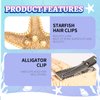 YGDZ Starfish Hair Clip, 4PCS Starfish Hair Clips Mermaid Hair Accessories, 1PCS Face Body Glitter, Mermaid Costume Women, Seashell Hair Clip, Mermaid Outfit for Women, Girls