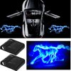 2Pcs 3D Blue Horse Car Door Step LED Welcome Logo Shadow Ghost Light Projector Lamp, No Drill Car Door Courtesy Lights Fits All Car Models