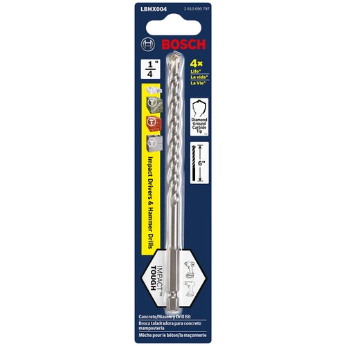 Bosch 1/4 In. X 6 In. Hex Shank Hammer Drill Masonry Bit LBHX004