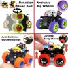 CozyBomB Friction Powered Monster Trucks Toys for Boys - Push and Go Car Vehicles Truck Playset, Inertia Vehicle, Kids Birthday Christmas Party Supplies Gift 3 Years Old (Orange,Purple,Green)