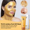 Gold Peel Off Mask, 98.4% Gold Facial Mask, 24K Golden Peel Off Mask Blackhead Remover Mask,Gold Face Mask for Moisturizing Deep Cleansing,Reduces Fine Lines and Cleans Pores Gold Exfoliating Mask