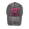 Waldeal Women's Embroidered Camping Hair Don't Care Hat Adjustable Baseball Cap Black