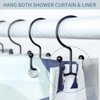 Goowin Shower Curtain Hooks, 12 Pcs Shower Curtain Rings, Durable Rust Proof Black Shower Curtain Hooks, Shower Rings for Curtain, Double Glide Shower Curtain Hooks for Shower Curtain Rods, Black