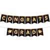 YQUQWN, Congrats Grad Banner, NO DIY Graduation Banner 2024 Congratulations Banner, Black and Gold Graduation Decorations 2024 Graduation Party Decorations 2024 Class of 2024 Decorations