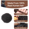 EV&ET Tight Afro Kinky Bulk 100 ％ Real Human Hair for Draedlock Hair Extensions, Repair Locs, Twists and Braids 1 Pack (8 inch, natural black)