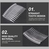 SOLUSTRE Decorative Hair Combs 10Pcs Clear Hair Combs Transparent Plastic Hair Side Clip Combs Grips Barrettes Plastic Bridal Wedding Veil Combs for Women Girl Fine Hair Accessories Clear Hair Clips