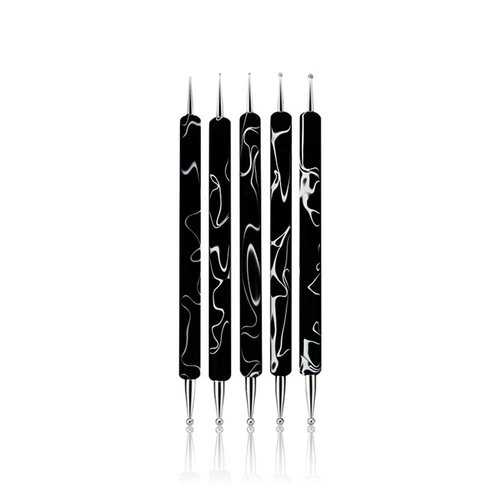 Rolabling 5 Pcs/Set Double-ended Nail Art Dotting Pens Nail Art Design Dotting Painting Pen Tool Nail Decorations Brush Set Tools(Size 2)
