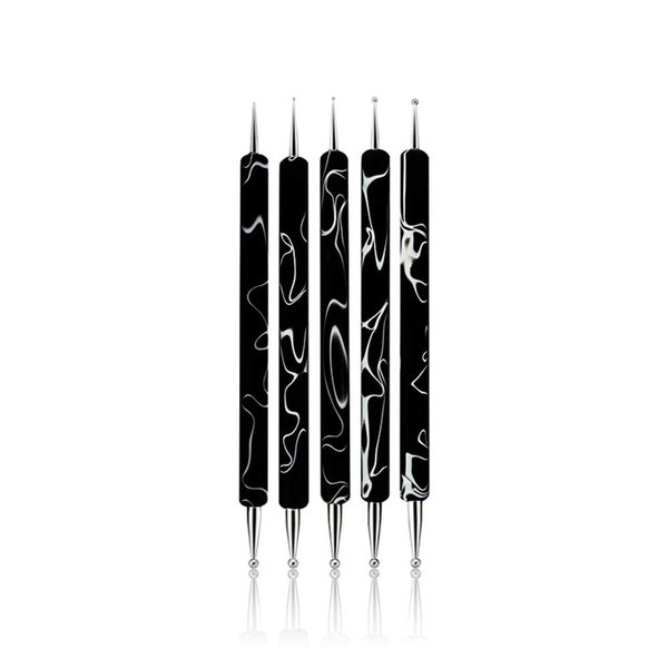 Rolabling 5 Pcs/Set Double-ended Nail Art Dotting Pens Nail Art Design Dotting Painting Pen Tool Nail Decorations Brush Set Tools(Size 2)