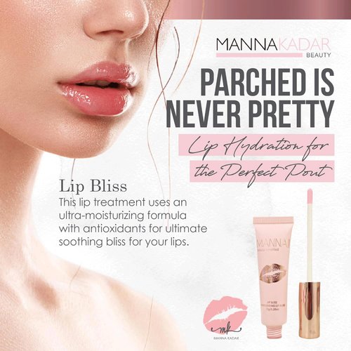 Manna Kadar Beauty Lip Bliss Lip Mask, 10 g - Hydrates, Moisturizes and Nourishes with Emollients, No More Chapped or Flaky Lips, Vitamins Make Your Lips Soft & Smooth, Use Daily, Also Use on Cuticles
