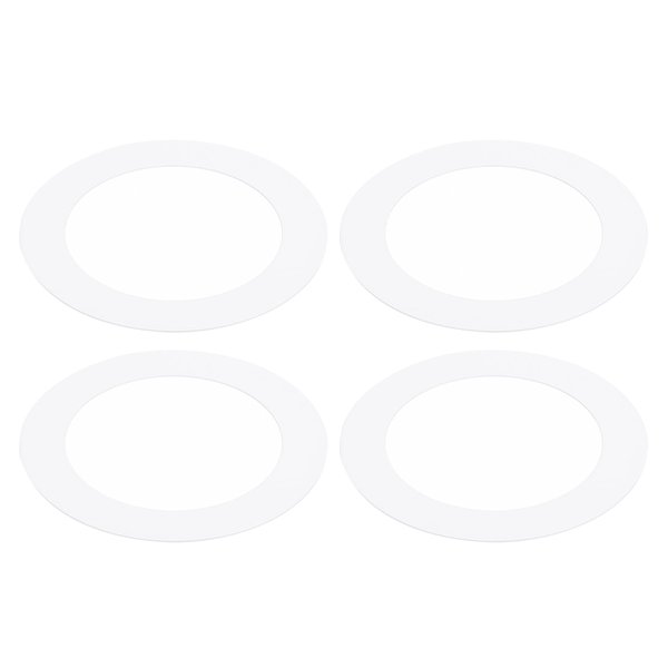 PATIKIL Goof Rings Inner Diameter 3.18", Outer Diameter 4.52", 4 Pcs Metal Goof Rings Cover Recessed Light Trim for Ceiling Wall Fixtures Can Lighting Down Light LED, Matte Finish White
