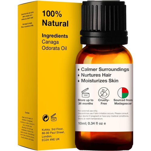 Kukka Ylang-Ylang Essential Oil for Diffuser- 100% Natural Therapeutic Grade Ylang Ylang Essential Oil for Skin - Ylang Ylang Oil for Hair Growth & Aromatherapy (0.34 fl Oz)