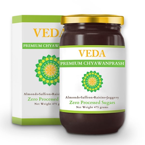 VEDA Premium Chyawanprash (Sugar Free) | 16.7 Oz | Ayurvedic Herbal Jam with Amla & Ashwagandha | Immunity Booster with Antioxidants | Fortified with Almonds & Saffron