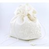 Satin Bridal Wedding Small Money Bag with Pearl-Embellished Floral Lace for Dollar Dance, Bridal Purse, and Other Special Occasions #E1DEDBiv (IVORY)