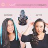 Octocurl Satin Hair Curlers to Sleep In - Heatless Curlers for Overnight Curls, Heatless Hair Curler, Heatless Curls Headband, Hair Curlers No Heat, Hair Rollers, Curlers for Extra Long Hair (Black)