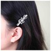 Iaceble Flower Hair Clip Hairpin Silver Metal Hairclip Pin Minimalist Flower Side Clip Barrette Hollow Flower Alligator Hair Clips Decorative Hair Accessories for Women and Girls
