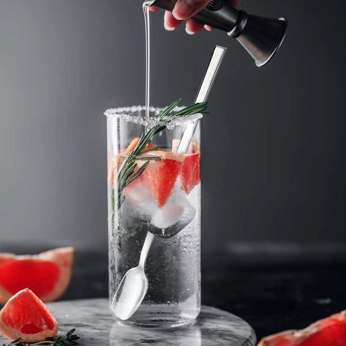 4-Piece 8-Inch Long Handle Spoon, Coffee Stirrers, Iced Teaspoon,Ice Cream Spoon,Premium 18/10 Stainless Steel Cocktail Stirring Spoons