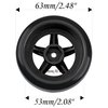 HIRCQOO 5-Spoke RC 12mm Hex Hub Wheel Rims & Rubber Tires Compatible with HSP Tamiya HPI Kyosho 1/10 On-Road Touring Car,WLtoys 1/14 144001 Traxxas 1/16 Slash RC 1/18 A959B Buggy (Black)
