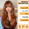 BLONDE UNICORN Orange Wigs for Women Long Auburn Red Wig with Bangs Layered Wigs for Women Red Wigs Auburn Hair Wigs for Women Cosplay Wigs