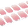 DANNI & TONI Semi Cured Gel Nail Strips Pink Ombre (Rosy Cheeks) French Gel Nail Stickers Glitters Glossy Nail Wraps 28 Stickers