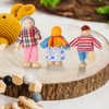 Jzszera Wooden Doll House People of 8 Figures, Dolls Family Set for Girls Toddler Kids Dollhouse Accessories Toy