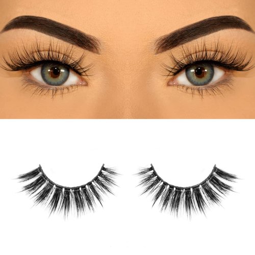 ASB 1 pair of Handmade Faux Mink Eyelashes False Eyelashes Cat lashes, Faux Mink Eyelashes, Fluffy Natural Look False Eyelashes, Long Extension Eyelashes, Fake Eyelashes Natural Look cílios maquiagem 3D lashes (Confident)