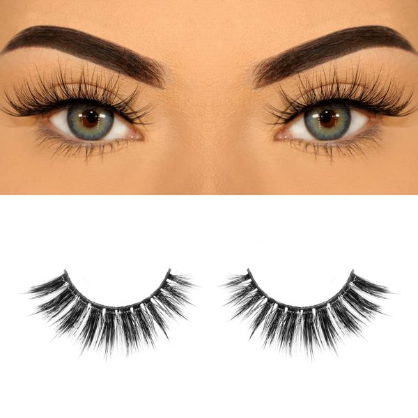 ASB 1 pair of Handmade Faux Mink Eyelashes False Eyelashes Cat lashes, Faux Mink Eyelashes, Fluffy Natural Look False Eyelashes, Long Extension Eyelashes, Fake Eyelashes Natural Look cílios maquiagem 3D lashes (Confident)