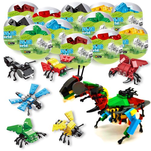 WODMAZ 12Pcs Pre Filled Animals Building Blocks for Kids, Mini Building Blocks Toys for Birthday Gifts, Classroom Prize Toys, Party Favor for Kids, Easter Basket Stuffers